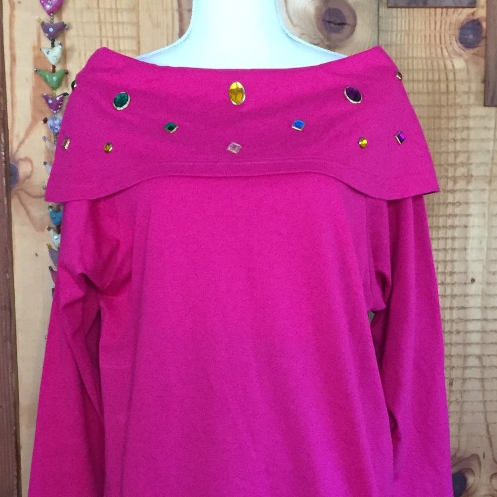 80s Jeweled Pink Tunic - Picture 8 of 10